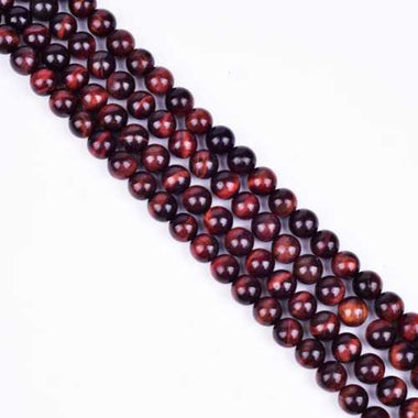 Red Tiger Eye Loose Gemstone Beads 6mm - 15.5in Strand