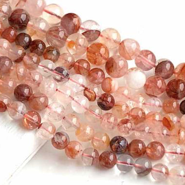 Red Quartz Round Gemstone Beads - 15.5" Strand Select a size | Ignite Passion and Energise Spirit