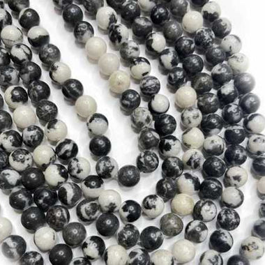 Black White Zebra Agate Round Gemstone Beads - 15.5" Strand | Find Spiritual Harmony in Yin-Yang Energies
