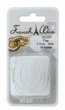 Bead Smith French Wire (Fine Sliver) - 0.7mm- 14 Inches Length