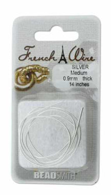 Bead Smith French Wire (Fine Sliver) - 0.9mm- 14 Inches Length