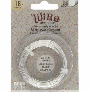 The Bead Smith Wire Elements - German Style Wire - Silver 18 Gauge