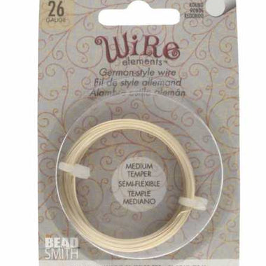 The Bead Smith Wire Elements - German Style Wire - Gold 26 Gauge