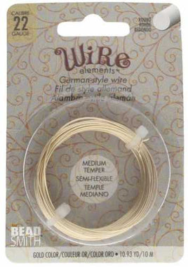 The Bead Smith Wire Elements - German Style Wire - Gold 22 Gauge