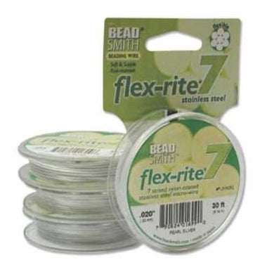 The Bead Smith Flex-rite 7 - Pearl Silver - 0.024"