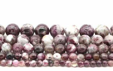 Plum Tourmaline Crystal Gemstone Beads Round Choose Size - 15.5in Strand