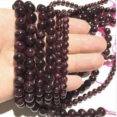 Red Garnet Crystal Gemstone Beads Round Choose Size - 15.5in Strand