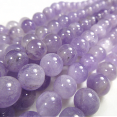 Authentic Best Quality Lavender Amethyst Round Beads - 15.5 inches Strand