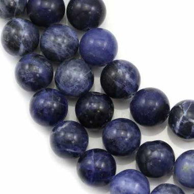 Sodalite Round Gemstone Beads – 15.5″ Strand