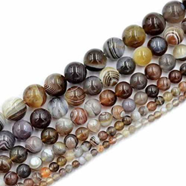 Botswana Agate Round Gemstone Beads - 15.5" Strand | Comforting Energies and Inner Stability