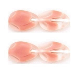 Czech Glass Beads Drop Window Beads 18 x 12mm : Crystal/Rosaline 6pcs