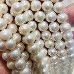 "AAA"Natural Freshwater Pearls Potato Round Beads 8 - 9mm - 15"inch Strand | Elegance and Purity in White - Beadsy Beads