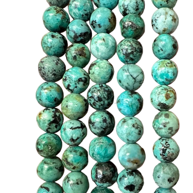 African Turquoise 'A' Crystal Round Gemstone Beads 6mm - 15.5" Strand - Beadsy Beads