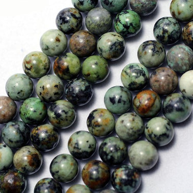 African Turquoise Crystal Gemstone Beads Round - 15.5in Strand