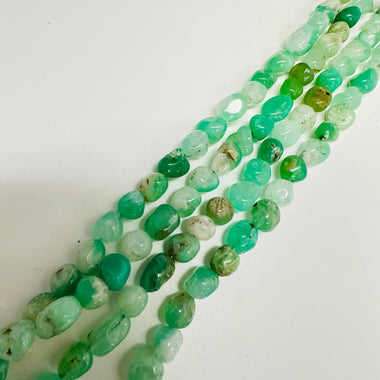 Australian Chrysoprase Crystal nugget Potato Gemstones Beads 8 - 10mm - 15.5" Strand - Beadsy Beads