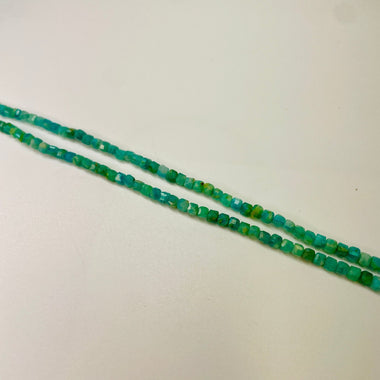 Authentic Amazonite Crystal Faceted Beads Cube 3mm - 15.5in Strand - Beadsy Beads