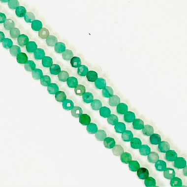 Authentic Emerald Faceted Round Crystal Gemstones Beads 3mm - 15.5" Strand - Beadsy Beads