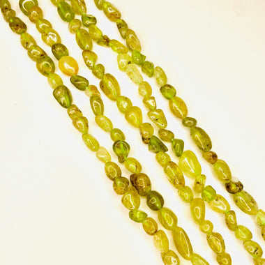 Authentic Green Garnet - Tsarvorite Potato Tumbled Nugget Gemstones Beads 6*8mm - 15" Strand - Beadsy Beads