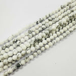 Authentic Howlite Faceted Round Gemstones Beads 4mm - 15.5" Strand - Beadsy Beads