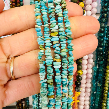 Authentic Hubei Turquoise Chips Crystal Gemstone Beads Strand 15.5 inches strand - Beadsy Beads