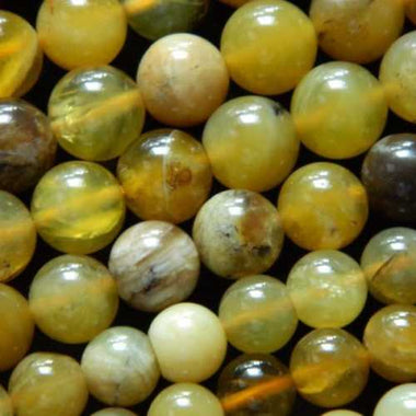 Authentic! Natural Yellow Opal Gemstones Beads Round 8mm - 15pcs - Beadsy Beads