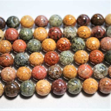 Authentic RARE! OCEAN AGATE Gemstones Beads Round 8mm - 15.5in Strand - Beadsy Beads