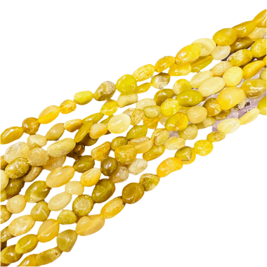 Authentic Yellow Opal large Nugget Gemstone Beads 8 - 10mm - 15.5" Strand - Beadsy Beads
