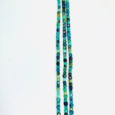 Azurite Cube Crystal 3mm Bead 15 inch strand - Beadsy Beads