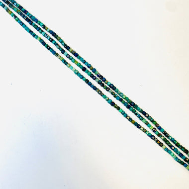 Azurite Cube Crystal 3mm Bead 15 inch strand - Beadsy Beads