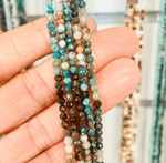 Azurite Round Faceted Crystal 3mm Bead 15.5 inch strand - Beadsy Beads