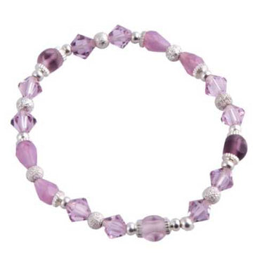 Swarovski/ European Glass Bracelet Light Amethyst