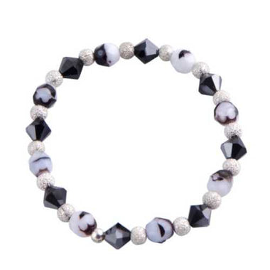 Swarovski/ European Glass Bracelet Black & white