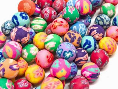 Handmade Polymer Clay Beads Round 8mm Fruit Mix Colour (lot of 10pcs)