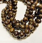 Bronzite Crystal Gemstone Beads Round - 15.5 Inches Strand - Beadsy Beads