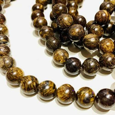 Bronzite Crystal Gemstone Beads Round - 15.5 Inches Strand - Beadsy Beads