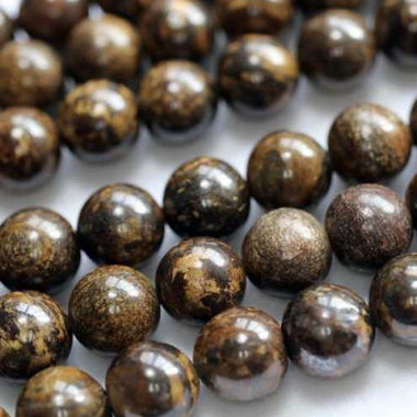 Bronzite Crystal Gemstone Beads Round - 15.5 Inches Strand - Beadsy Beads