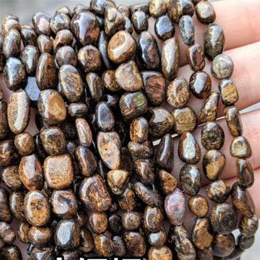 Bronzite Crystal Tumbled Nugget Gemstones Beads 6 - 8mm – 15.5″ Strand - Beadsy Beads