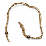 BROWN - Eco - Friendly 100% Linen Cord Interchangable / Adjustable Macrame Crystal Pendant Pouch Net - Beadsy Beads