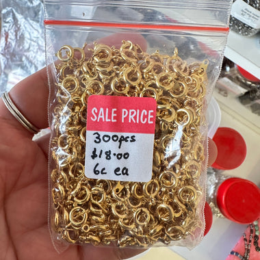 Bulk Sale! Gold Plated Bolt Ring Clasp Set 300pcs - Beadsy Beads