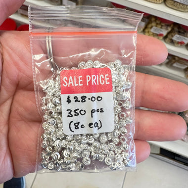 Bulk Sale! Silver Plated Corrugated filler 350pcs - Beadsy Beads