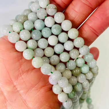 Burma Jade Crystal Gemstone Beads Round - Choose Size - 15.5in Strand - Beadsy Beads