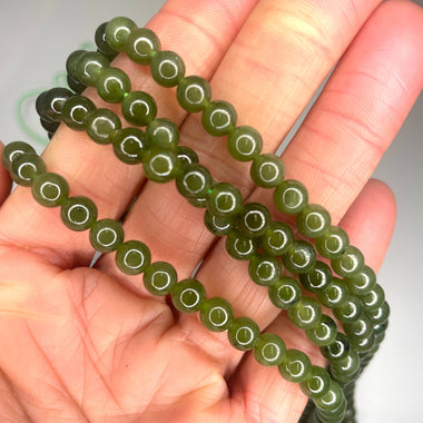 Canadian Jade Crystal Gemstone Beads Round - Choose Size - 15.5in Strand - Beadsy Beads