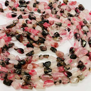 Cherry Rhodonite Crystal 6 - 8mm Nugget 15 Inch strand - Beadsy Beads