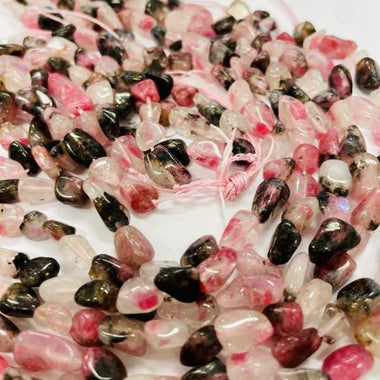 Cherry Rhodonite Crystal 6 - 8mm Nugget 15 Inch strand - Beadsy Beads