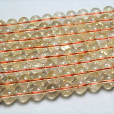 GENUINE Citrine Non Dyed - Loose Gemstone Beads 8mm - 10pcs