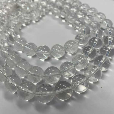 Crystal Clear Quartz Strand 15 inches 12mm round bead - Beadsy Beads