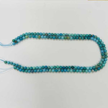 Crystal Turquoise Strand Round Bead 6mm 15 inches - Beadsy Beads