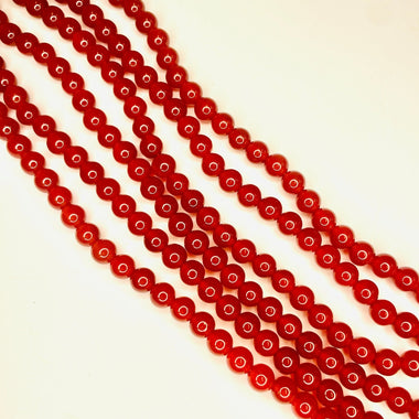 Dark Carnelian Crystal Round Beads 6mm - 15.5" Strand - Beadsy Beads