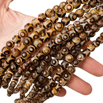 DZI Eye Tibetan Beads Round - 8mm - 15.5in Strand - Beadsy Beads