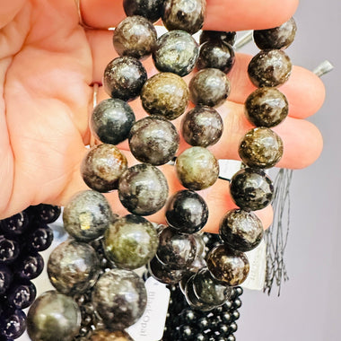 Excellent Quality! Australian Black Opal Loose Gemstone Beads Choose Size - 15.5in Strand - Beadsy Beads